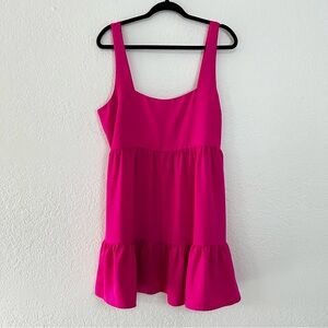 NWT Aqua Hot Pink Mini Babydoll Sexy Dress Beach Summer Women’s‎ Size Large